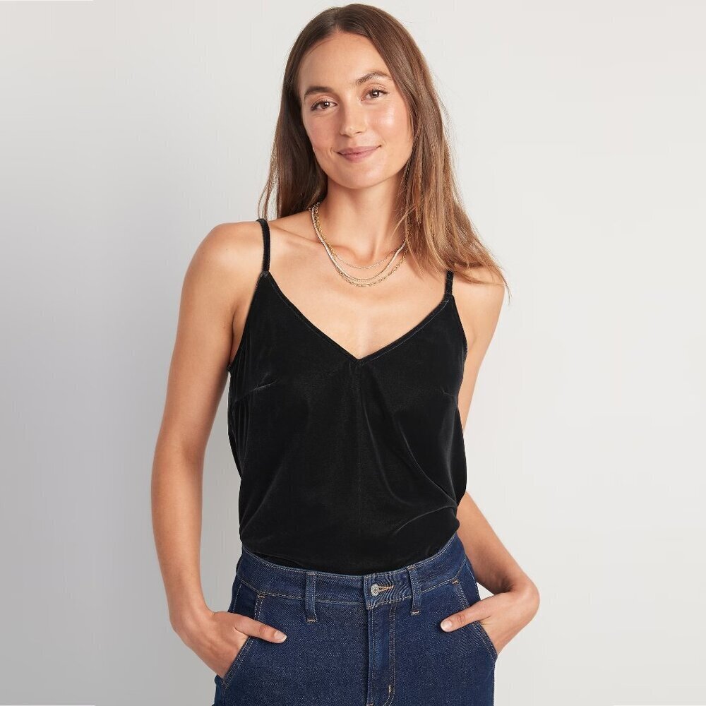 2/$30 Old Navy Sleeveless Velvet Cami Black Jack Small #8914